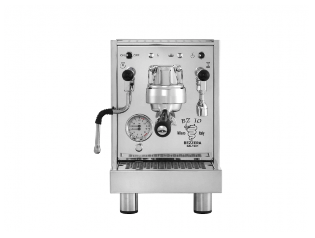 Bezzera BZ10 S PM Espressomaschine in Edelstahl mit Manometer und Dampflanze für Espresso und Milchschaum