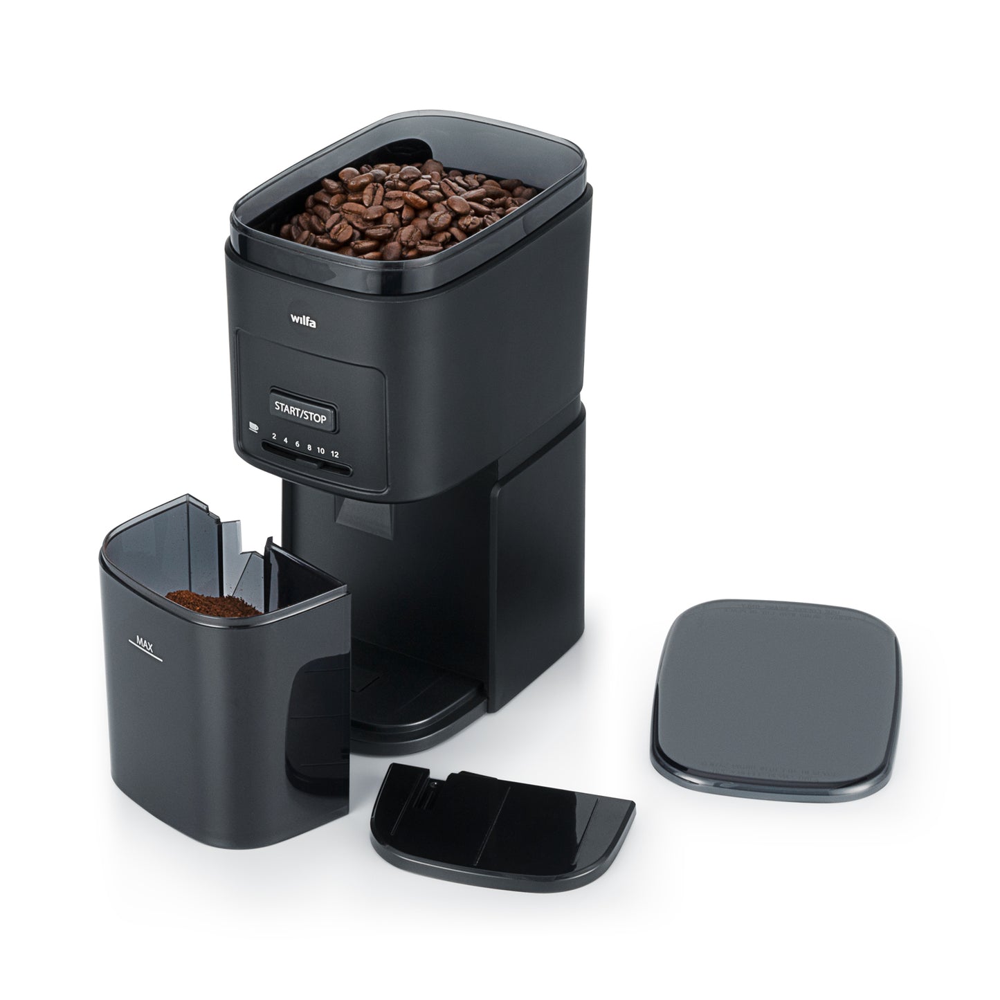 Wilfa DAILY CG2G-260 Kaffeemühle mit 12 Mahlstufen und 260g Bohnenbehälter in Schwarz