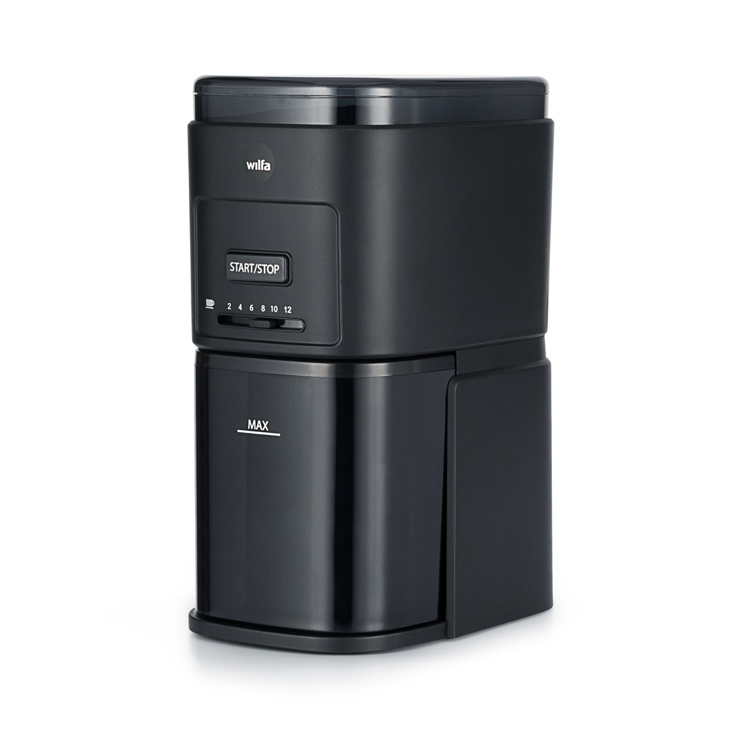 Wilfa DAILY CG2G-260 Kaffeemühle in Schwarz mit 12 Mahlstufen und 260g Bohnenbehälter