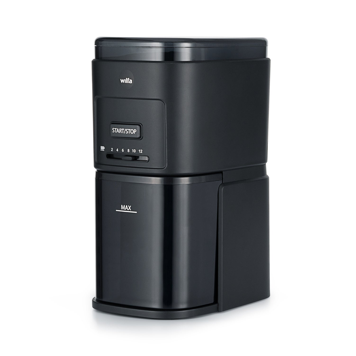 Wilfa DAILY CG2G-260 Kaffeemühle in Schwarz mit 12 Mahlstufen und 260g Bohnenbehälter