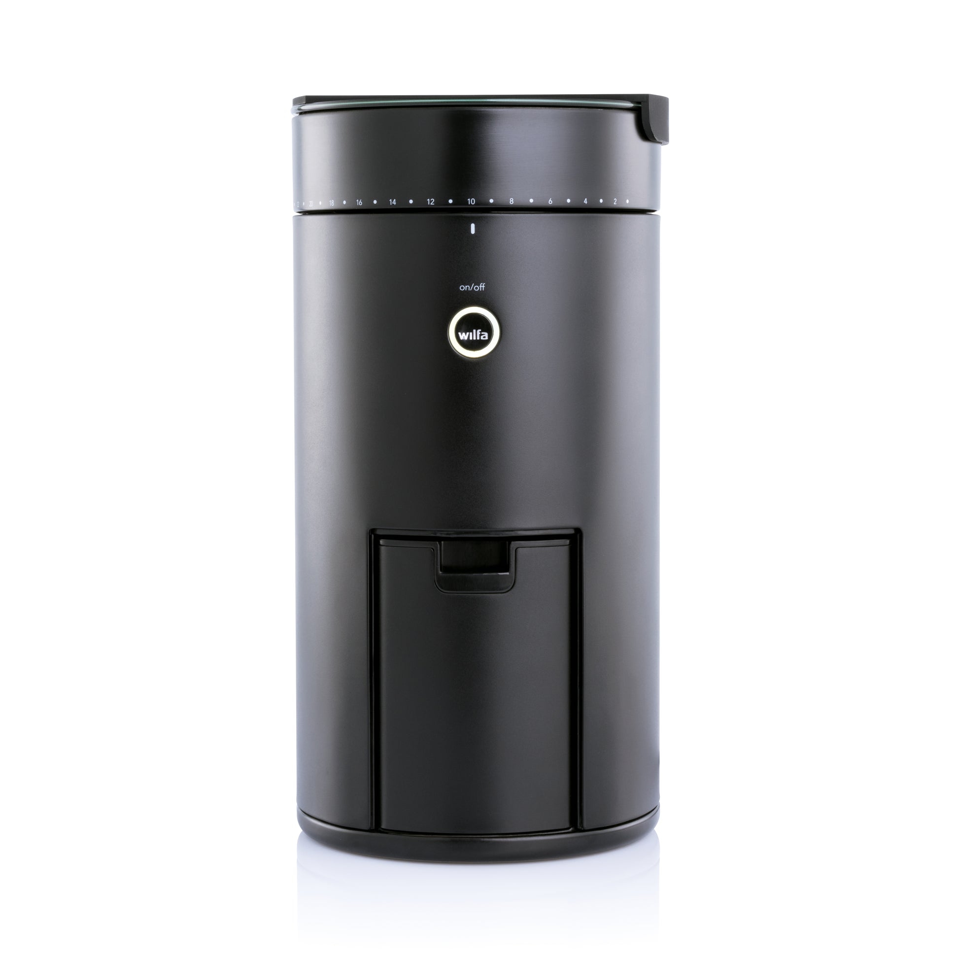 Wilfa Uniform Kaffeemühle in Schwarz mit integriertem 58 mm Edelstahl-Scheibenmahlwerk und Feinwaage