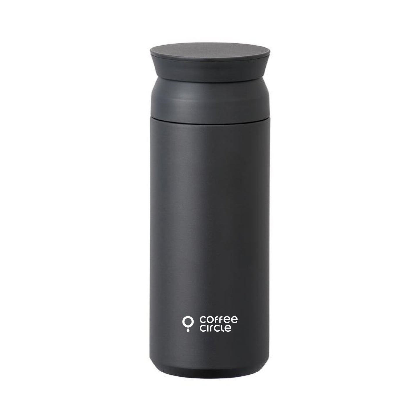 Coffee Circle Travel Tumbler schwarzer Thermobecher mit 500 ml Fassungsvermögen und auslaufsicherem Deckel