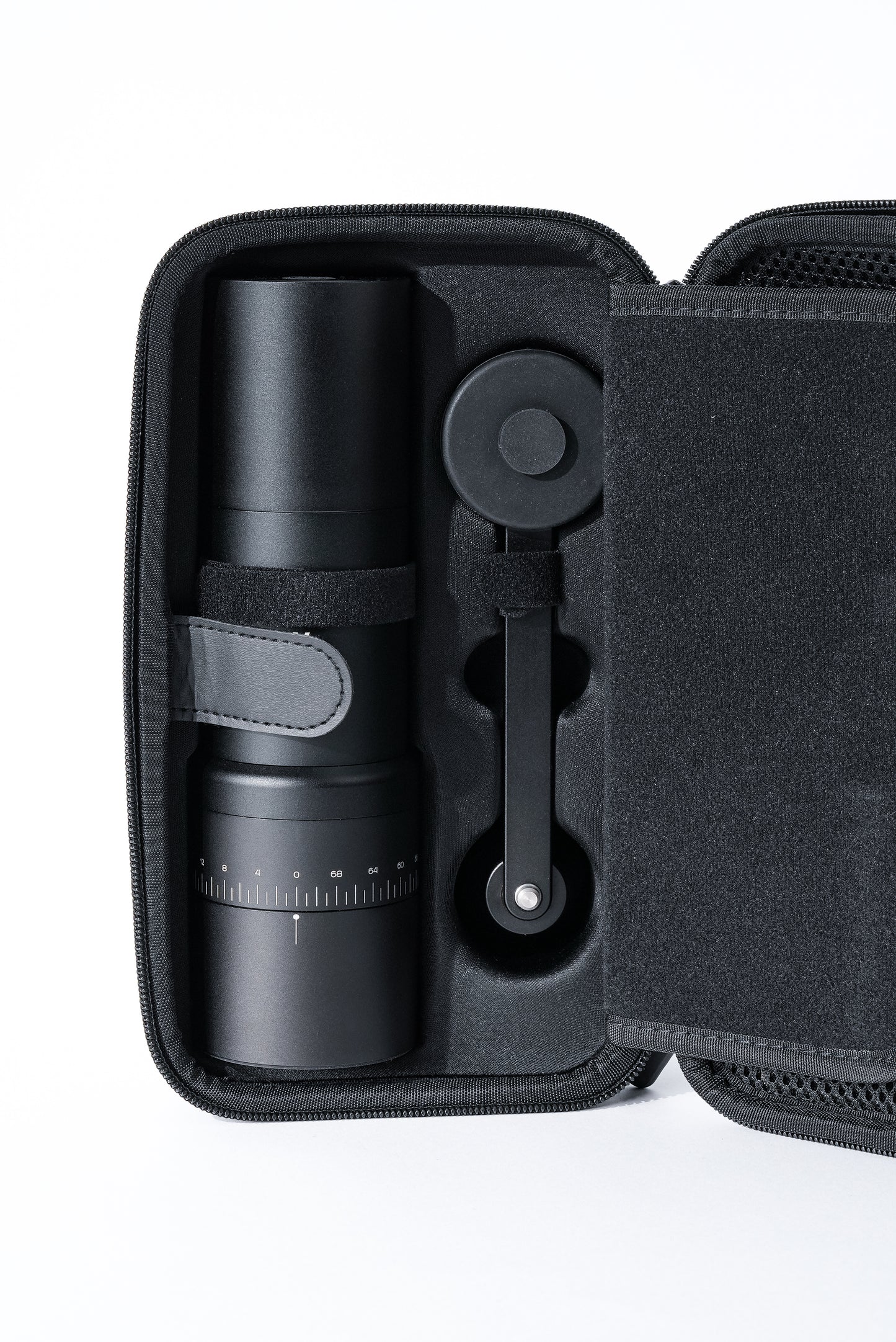 Varia EVO Hybrid Mühlen Set im schwarzen Etui mit Handmühle und abnehmbarem Mahlwerkgriff