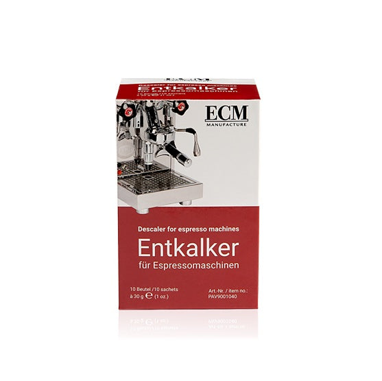 ECM Entkalker für Espressomaschinen, 10 Beutel à 30 g, schonendes Entkalkungsmittel für lange Nutzung