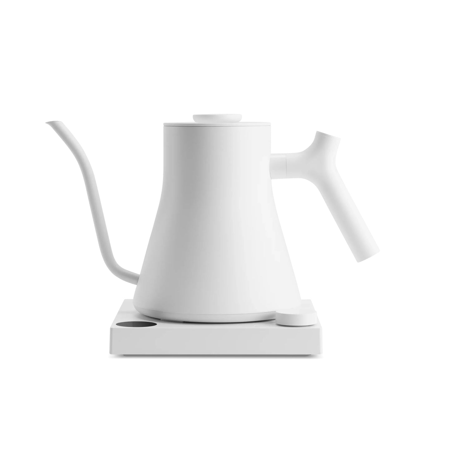 Fellow Stagg EKG PRO elektrischer Wasserkocher in Weiß mit präziser Temperaturkontrolle und modernem Design.