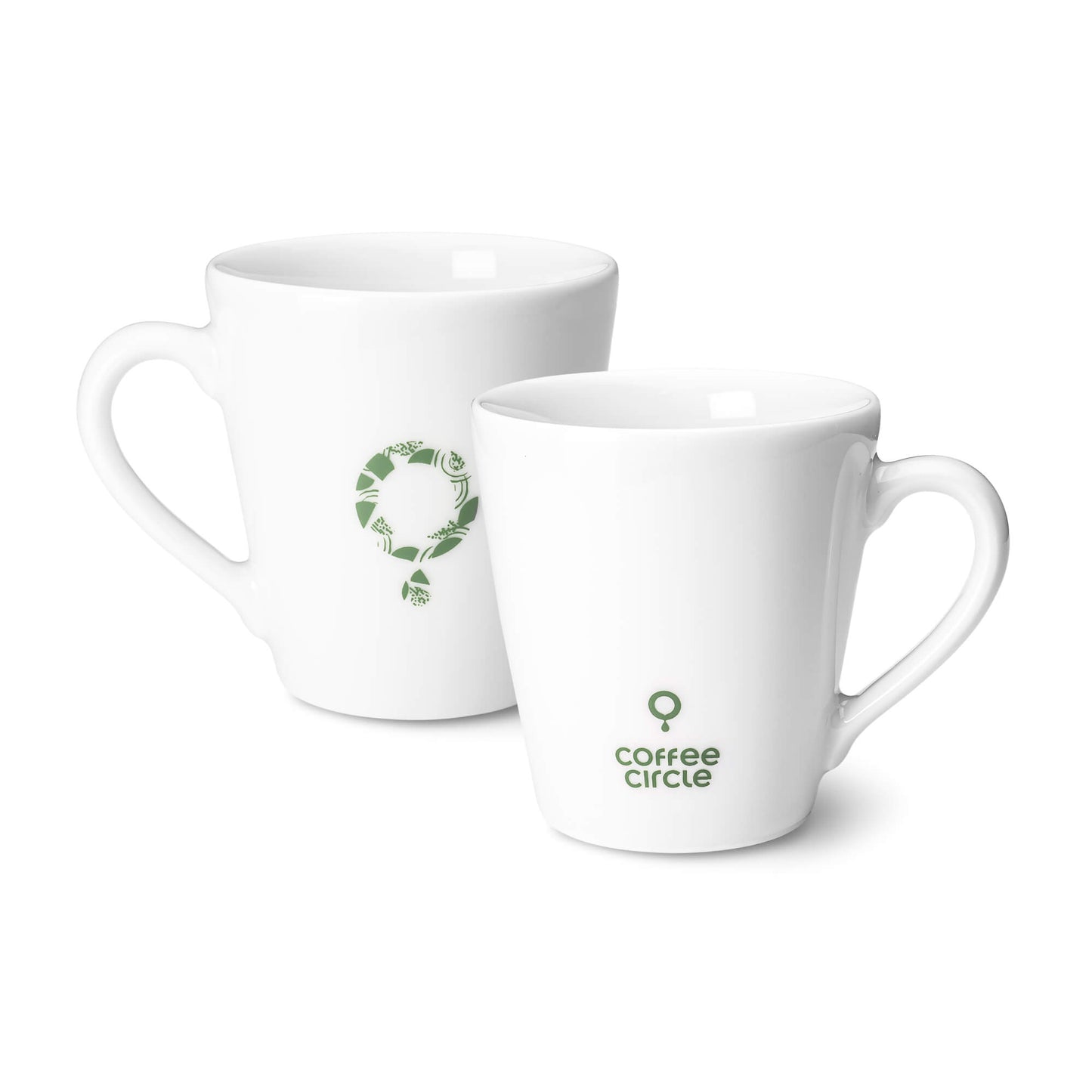 2er Coffee Circle Filterkaffee Tasse im Set aus Porzellan mit 240 ml Fassungsvolumen und spülmaschinenfestem Aufdruck