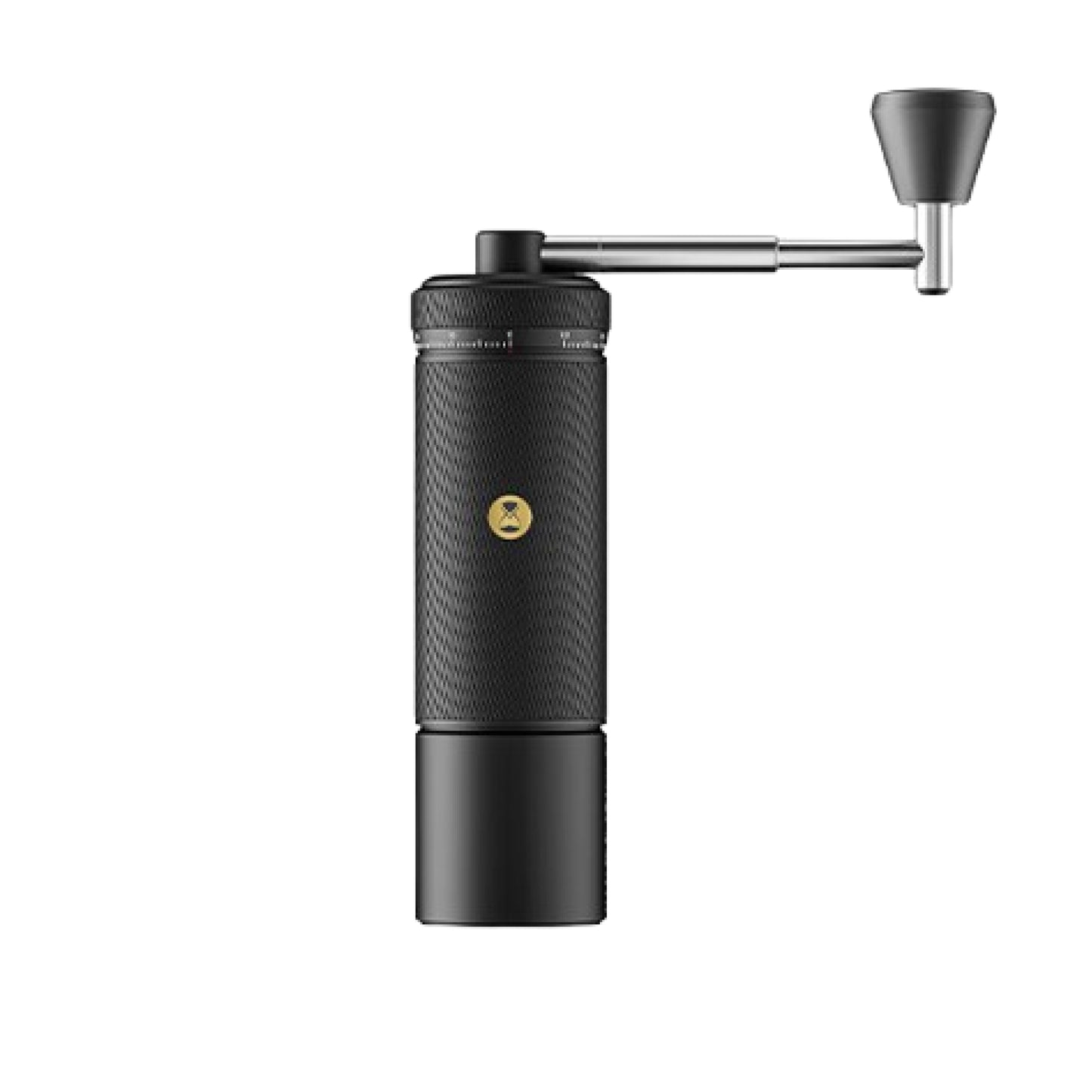Timemore Chestnut S3 Handkaffeemühle mit einziehbarer Kurbel und Aluminiumgehäuse, schwarz.