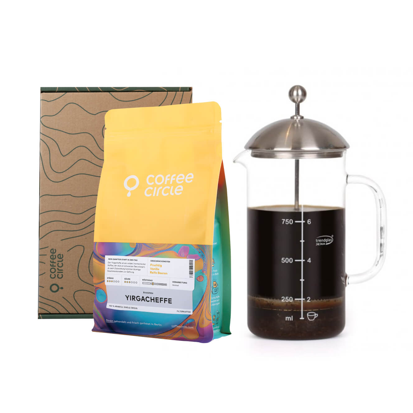 French Press & Kaffee im Geschenkset