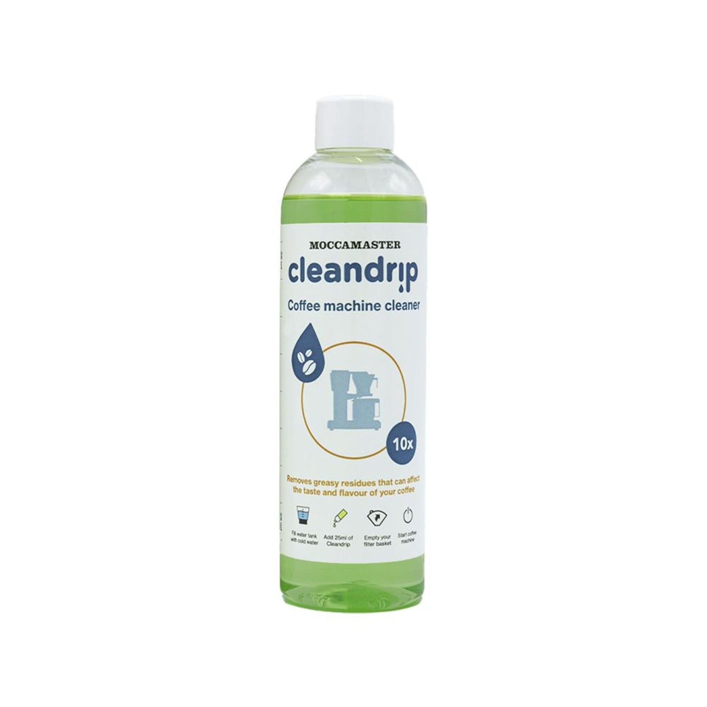 Moccamaster Cleandrip Reinigungsmittel zur gründlichen Reinigung und Entfettung von Kaffeemaschinen 250 ml