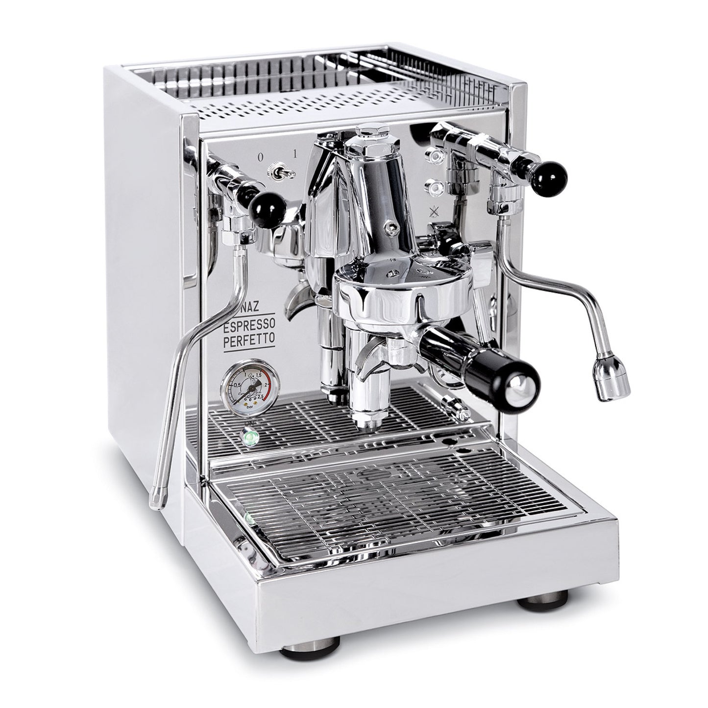 QuickMill Rubino 0981 Sondermodell "NAZ" Kippventile Espressomaschine aus poliertem Chrom-Edelstahl