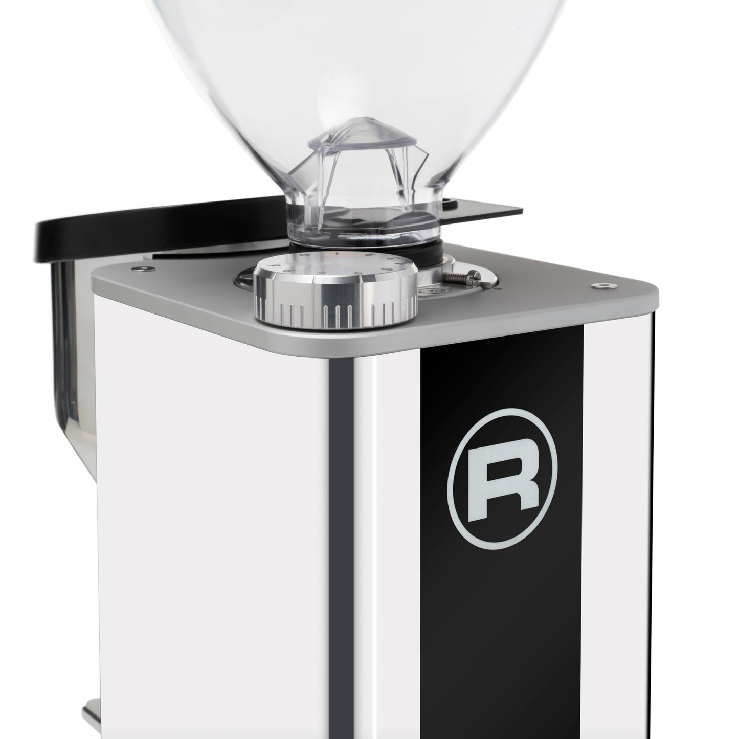 Rocket Giannino Espressomühle mit 55 mm Mahlscheiben und stufenloser Mahlgradeinstellung, elegantes Design.