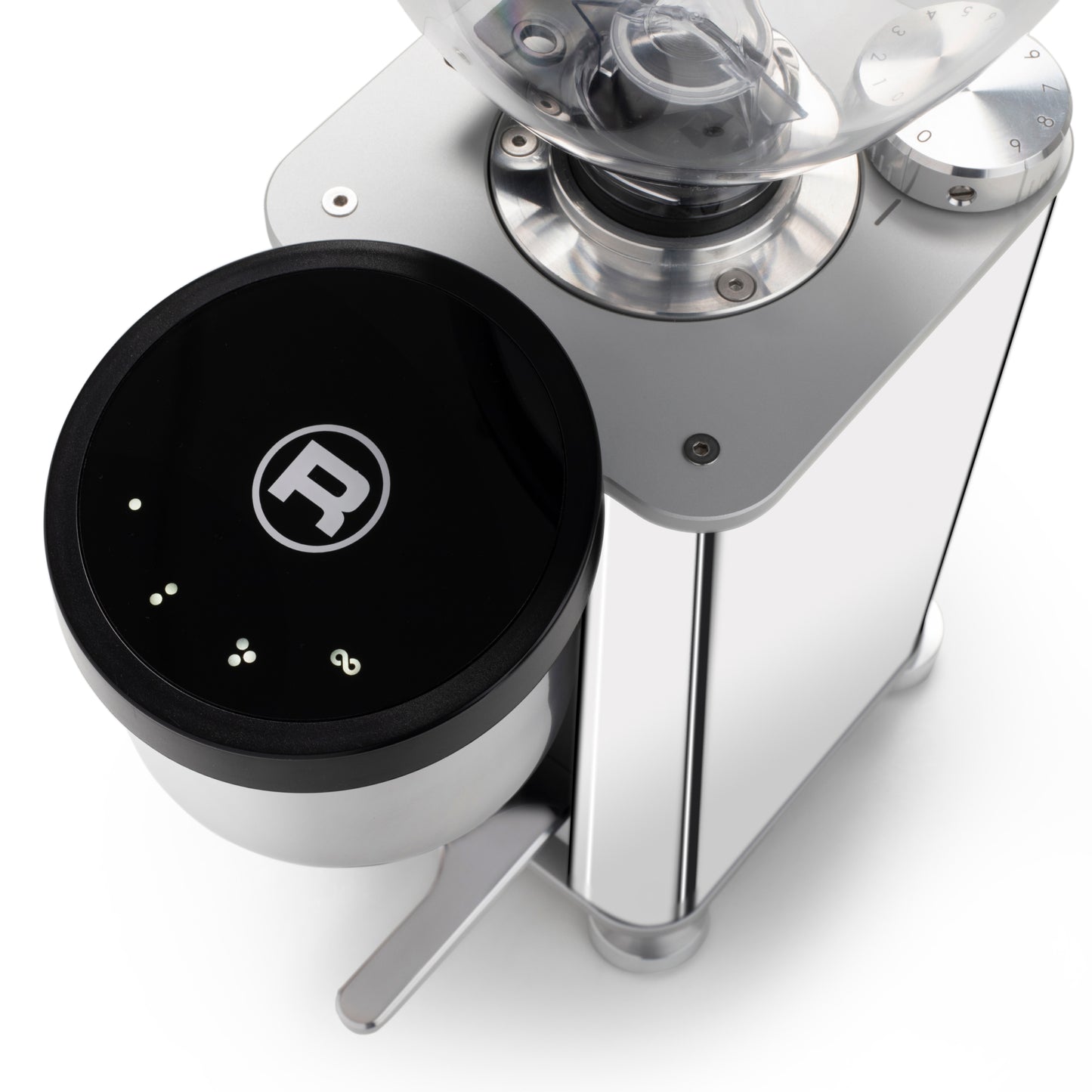 Rocket Giannino Espressomühle mit Touchdisplay, 55 mm Mahlscheiben und stufenloser Mahlgradeinstellung.