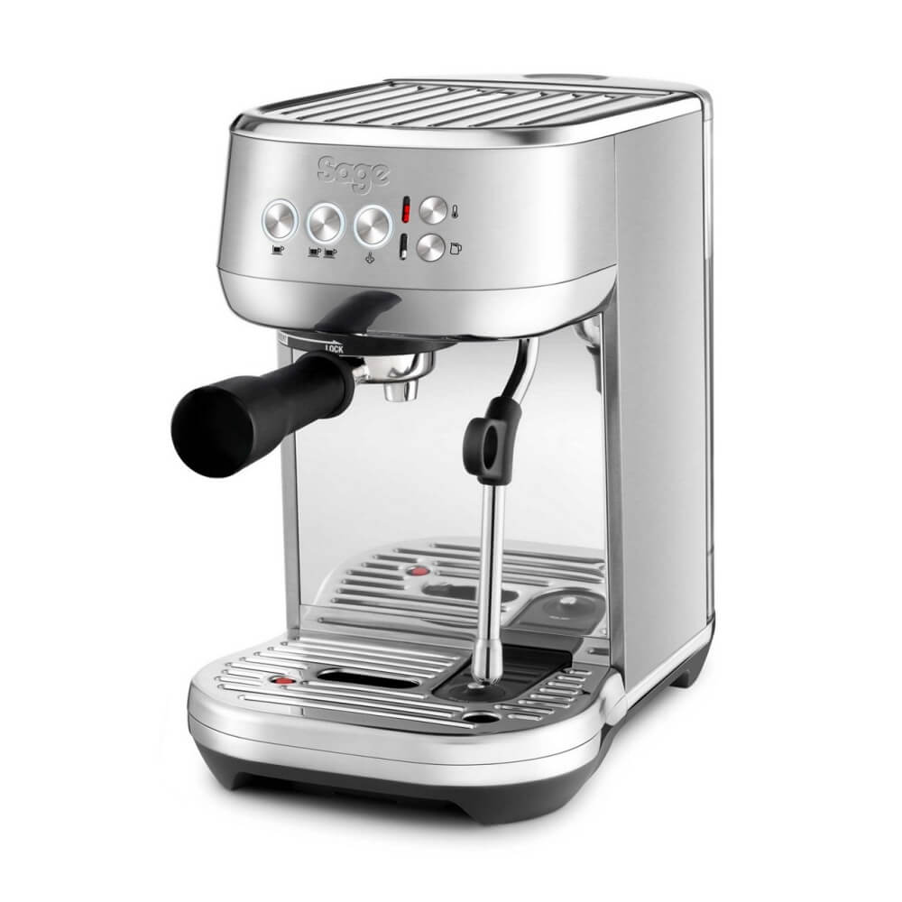 Sage Bambino Plus Espressomaschine in kompakter Bauweise mit automatischem Milchaufschäumer und kurzem Aufheizen