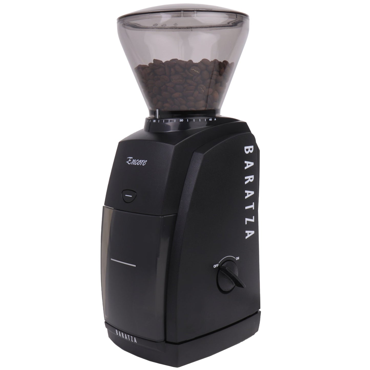 Baratza Encore Kaffeemühle schwarz mit Bohnenbehälter und stufenloser Mahlgradverstellung