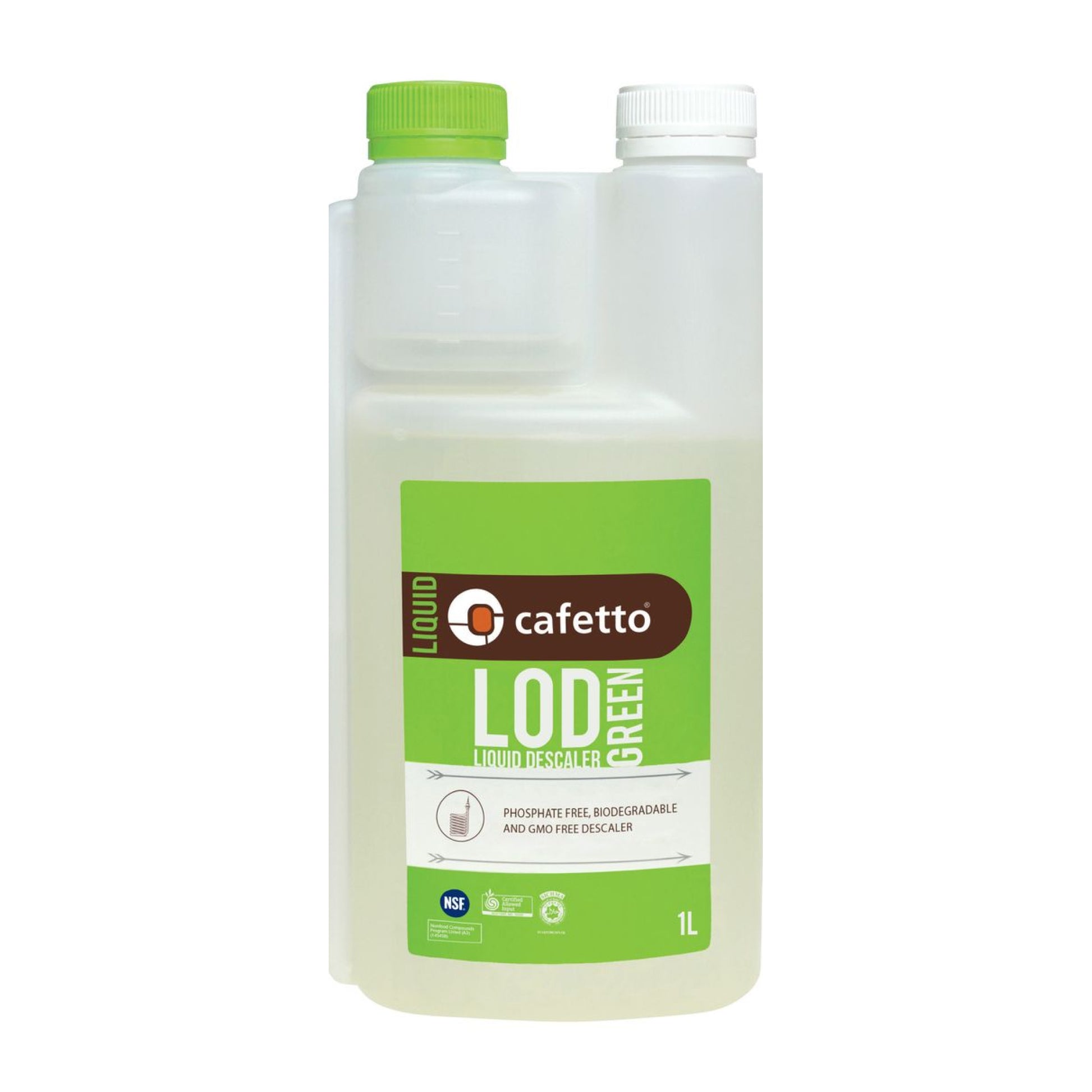 Cafetto LOD Green Kaffeemaschinenreiniger umweltfreundlicher Flüssig-Entkalker 1 Liter.