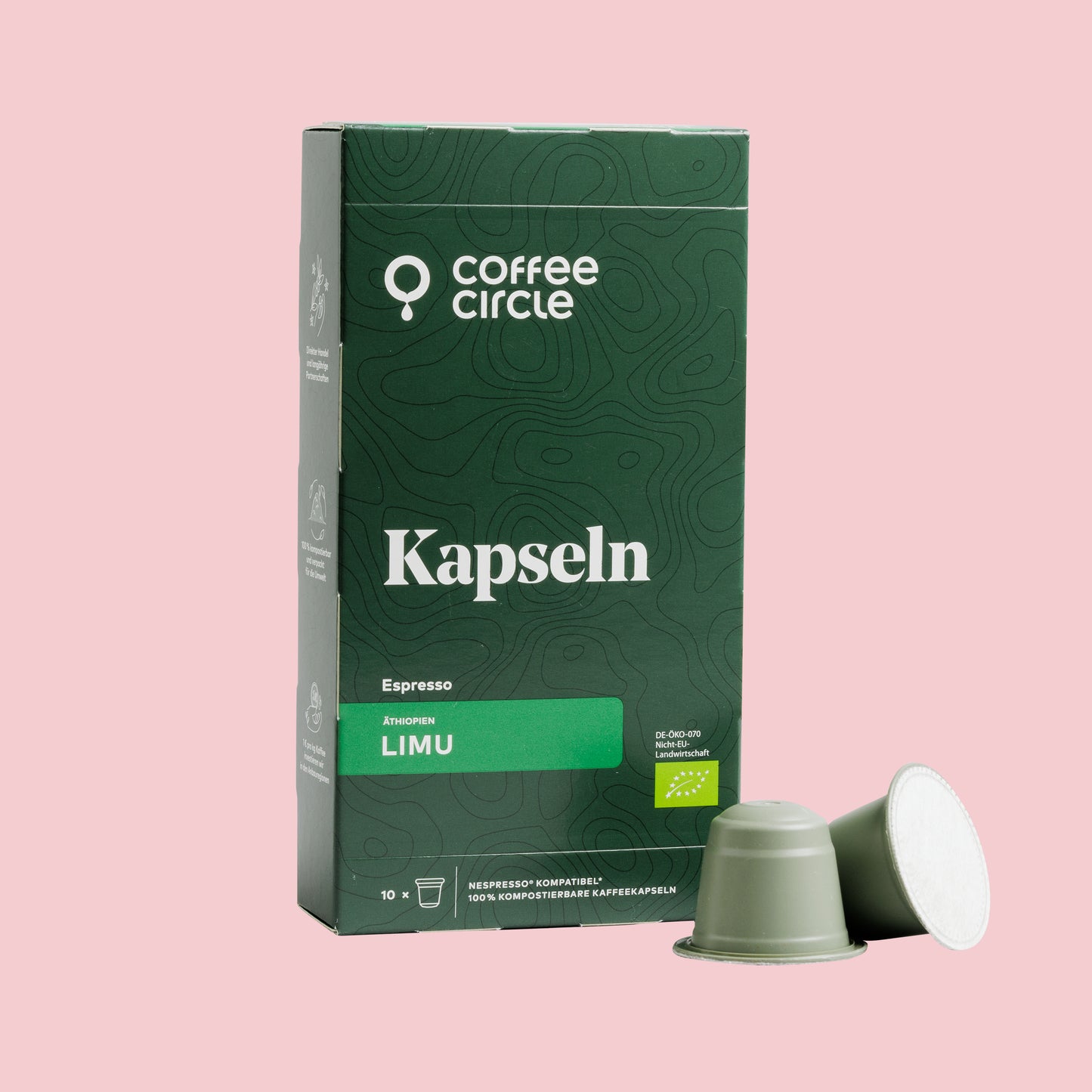 Kaffeekapseln Limu, bio von Coffee Circle, Nespresso®-kompatibel, kompostierbar, 10 Kapseln, Espresso