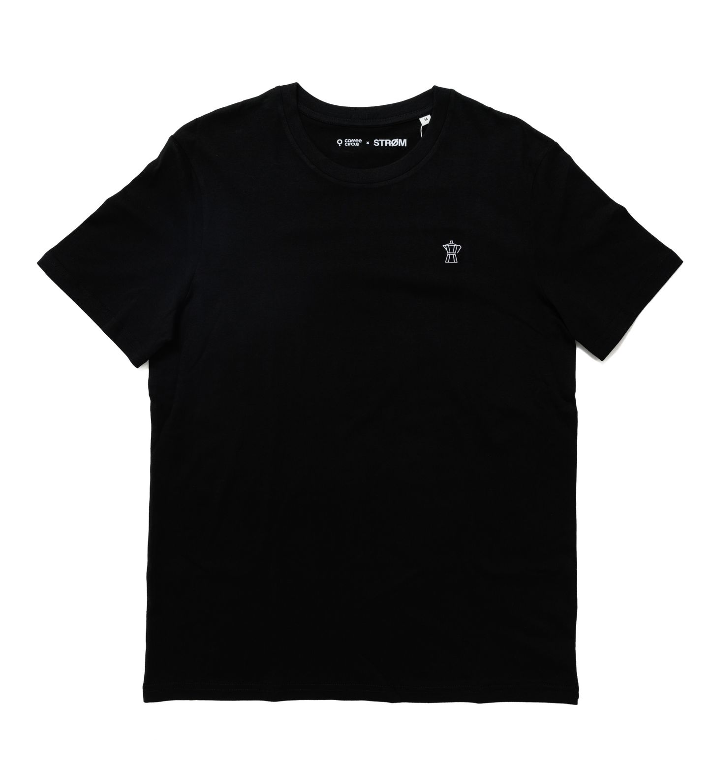 Coffee Circle T-Shirt – Limited Edition in Schwarz aus 100% Bio-Baumwolle mit minimalistischem Design.