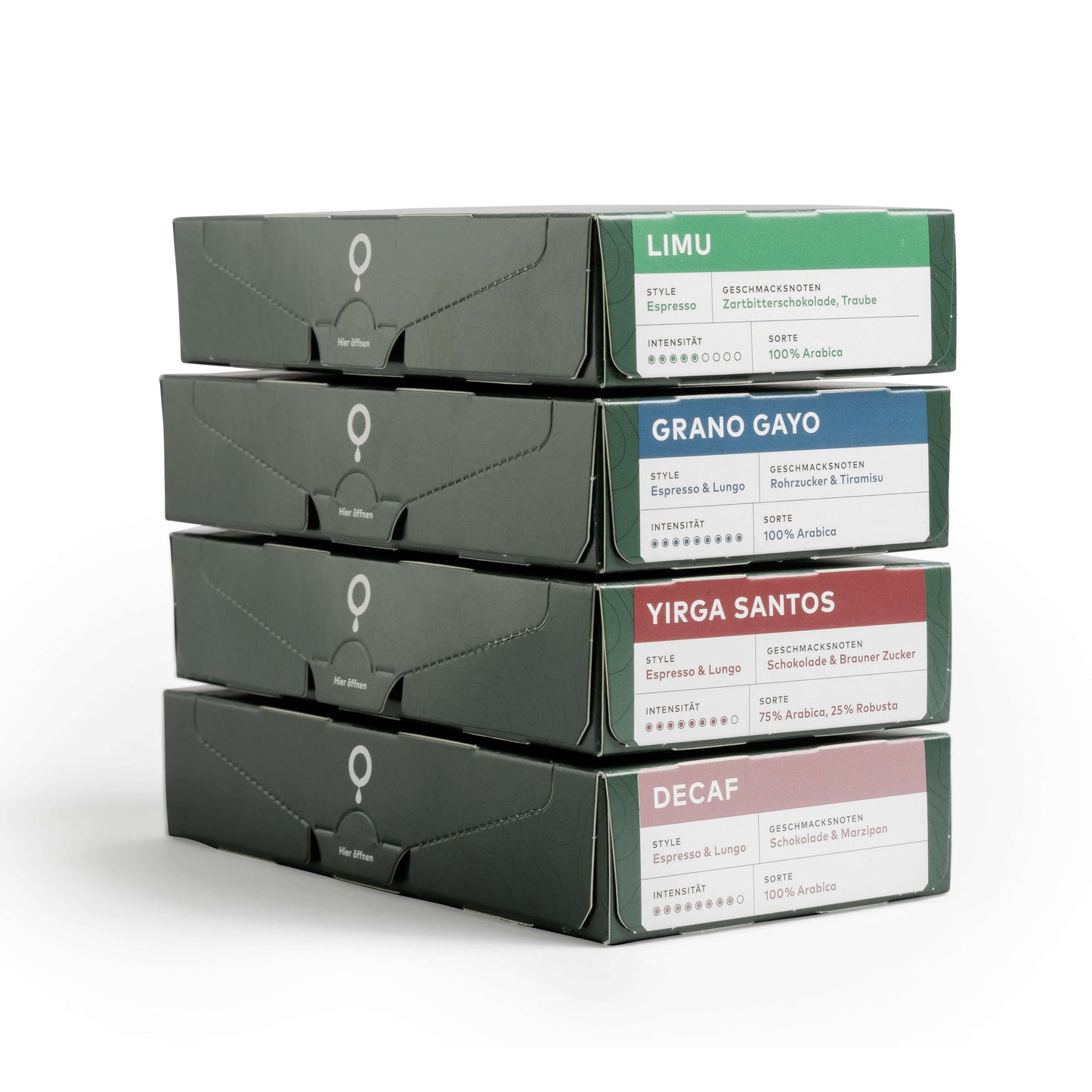 Coffee capsules sample set