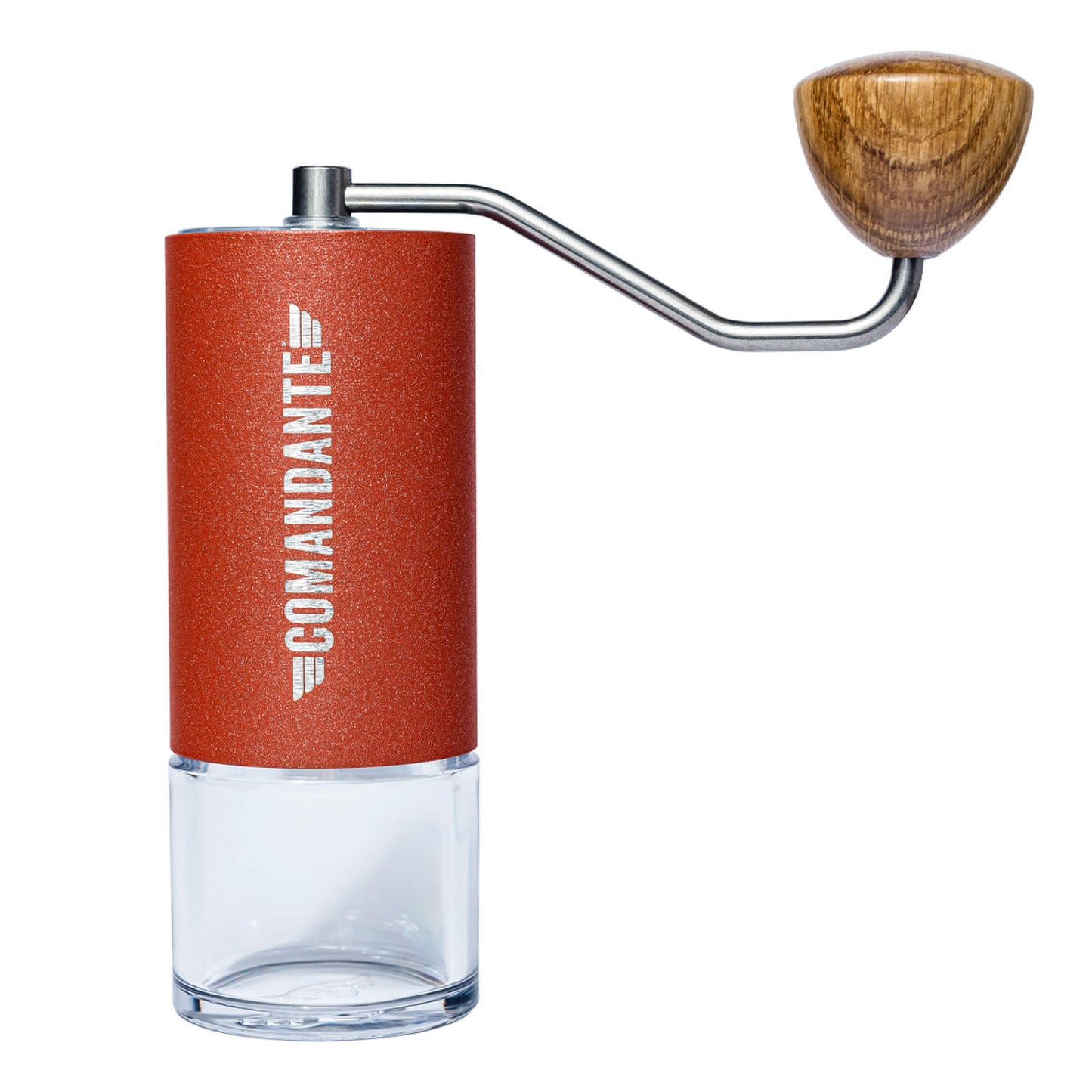 Comandante C40 MK4 Nitro Blade Kaffeemühle mit Holzgriff und transparentem Mahlbehälter, Präzision Made in Germany