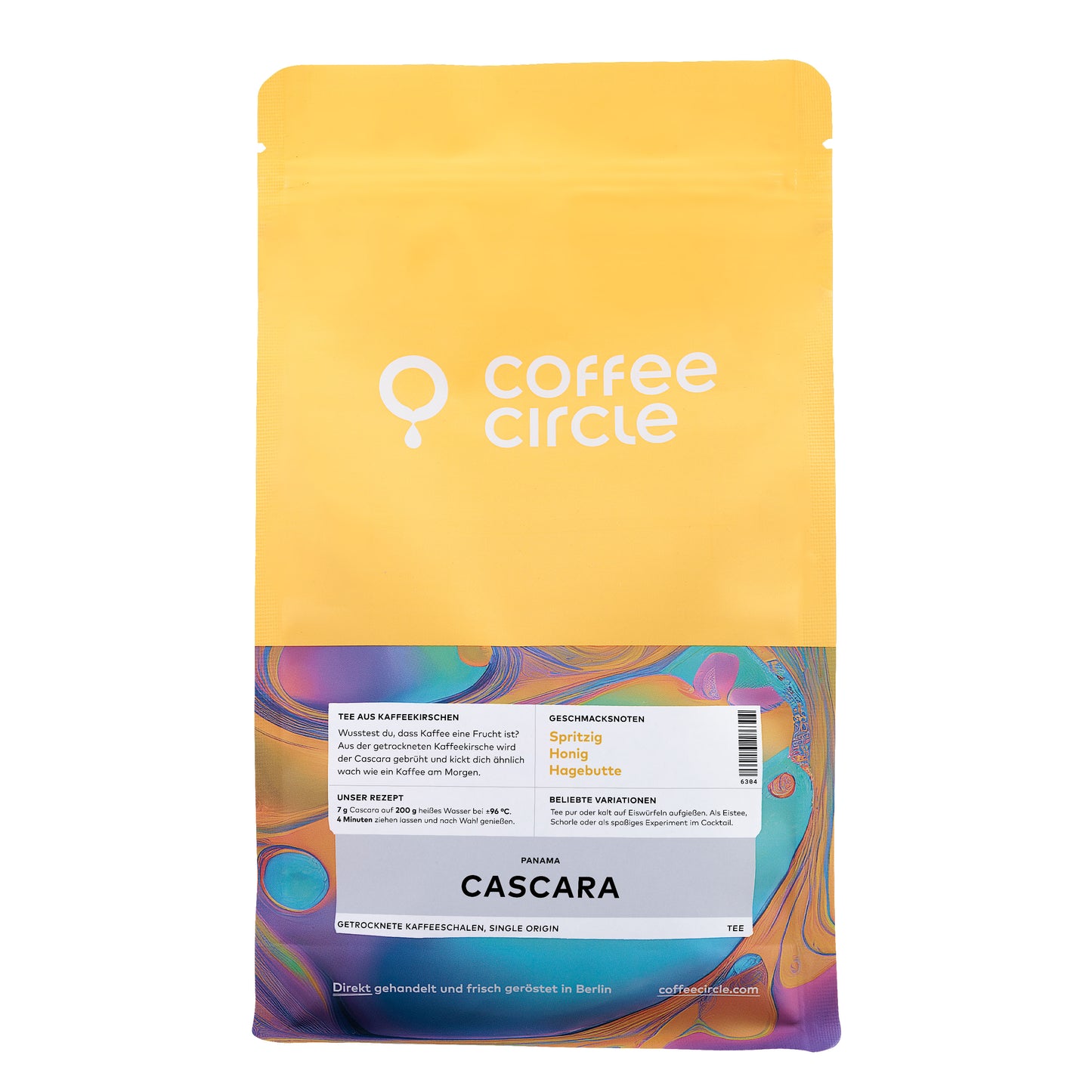 Cascara Tee von Coffee Circle mit getrockneten Kaffeeschalen, mildes Aroma aus Geisha-Kaffee, 100g-Tüte.