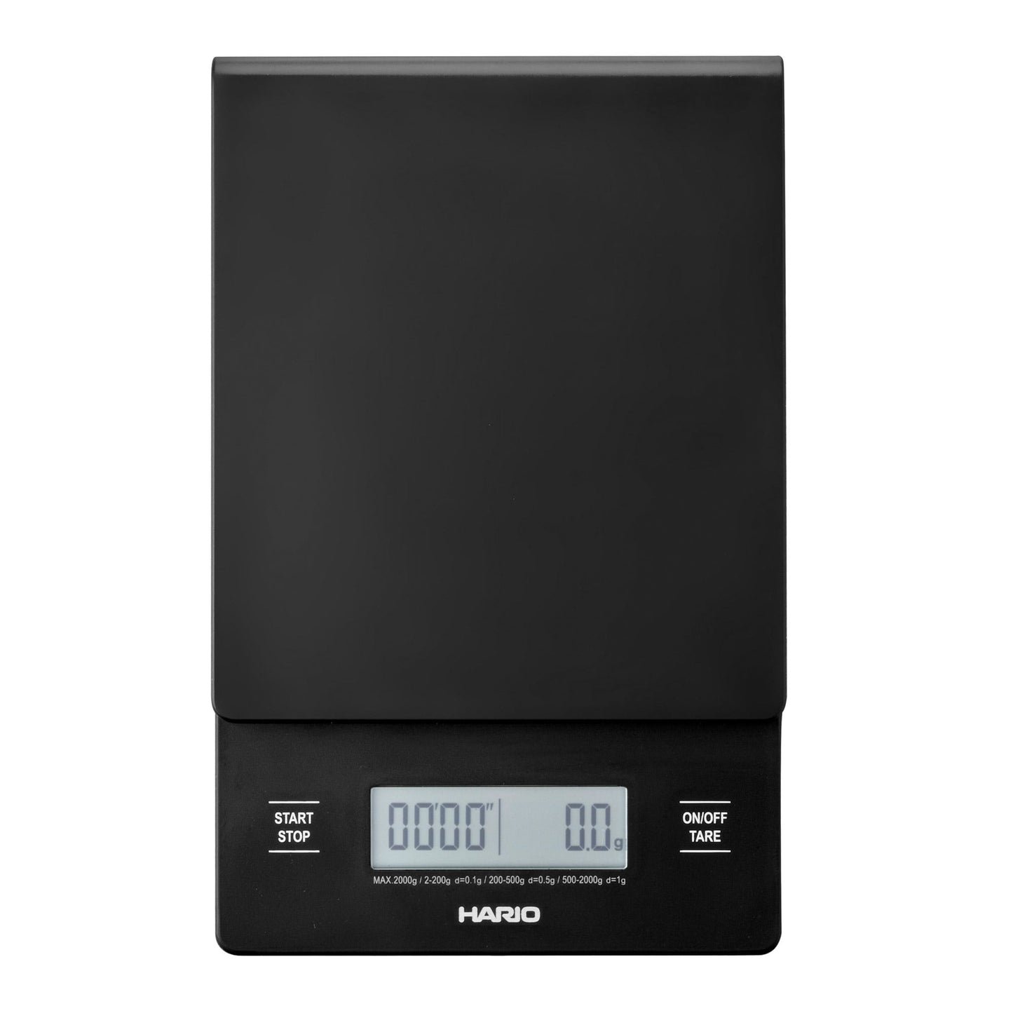 Hario V60 Drip Scale - Waage mit Stoppuhr, schwarze Feinwaage mit digitalem Display und Timerfunktion.