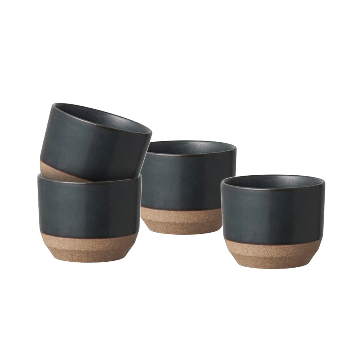 Kinto CLK-151 Set Kaffeebecher in Schwarz, stapelbar, 180 ml, hochwertiges japanisches Material, spülmaschinenfest.