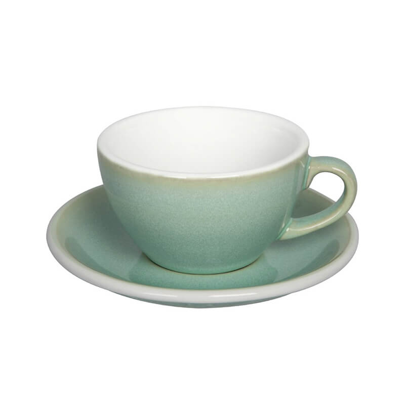 Loveramics Cappuccino Tasse in grün mit passender Untertasse aus Porzellan, 200 ml Fassungsvermögen