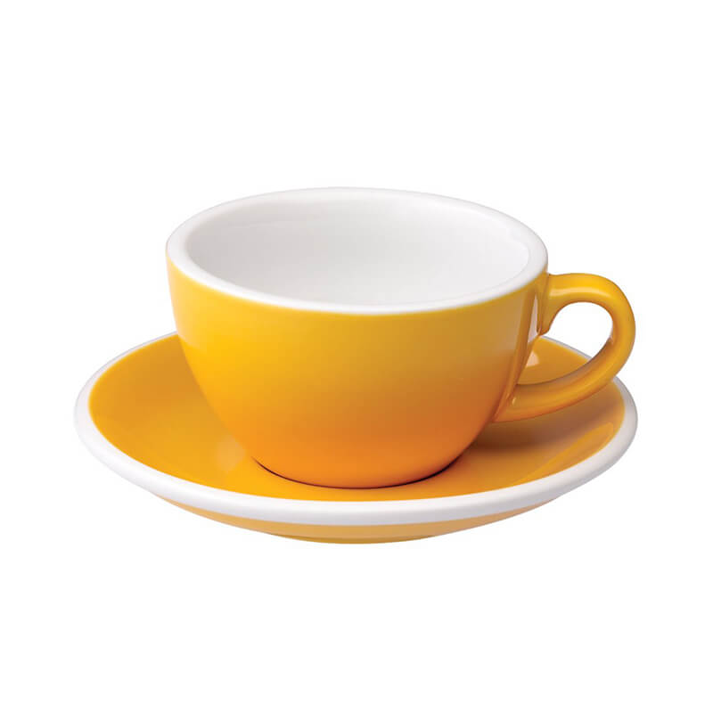 Loveramics Cappuccino Tasse in Gelb mit passender Untertasse aus Porzellan, 200 ml Fassungsvermögen