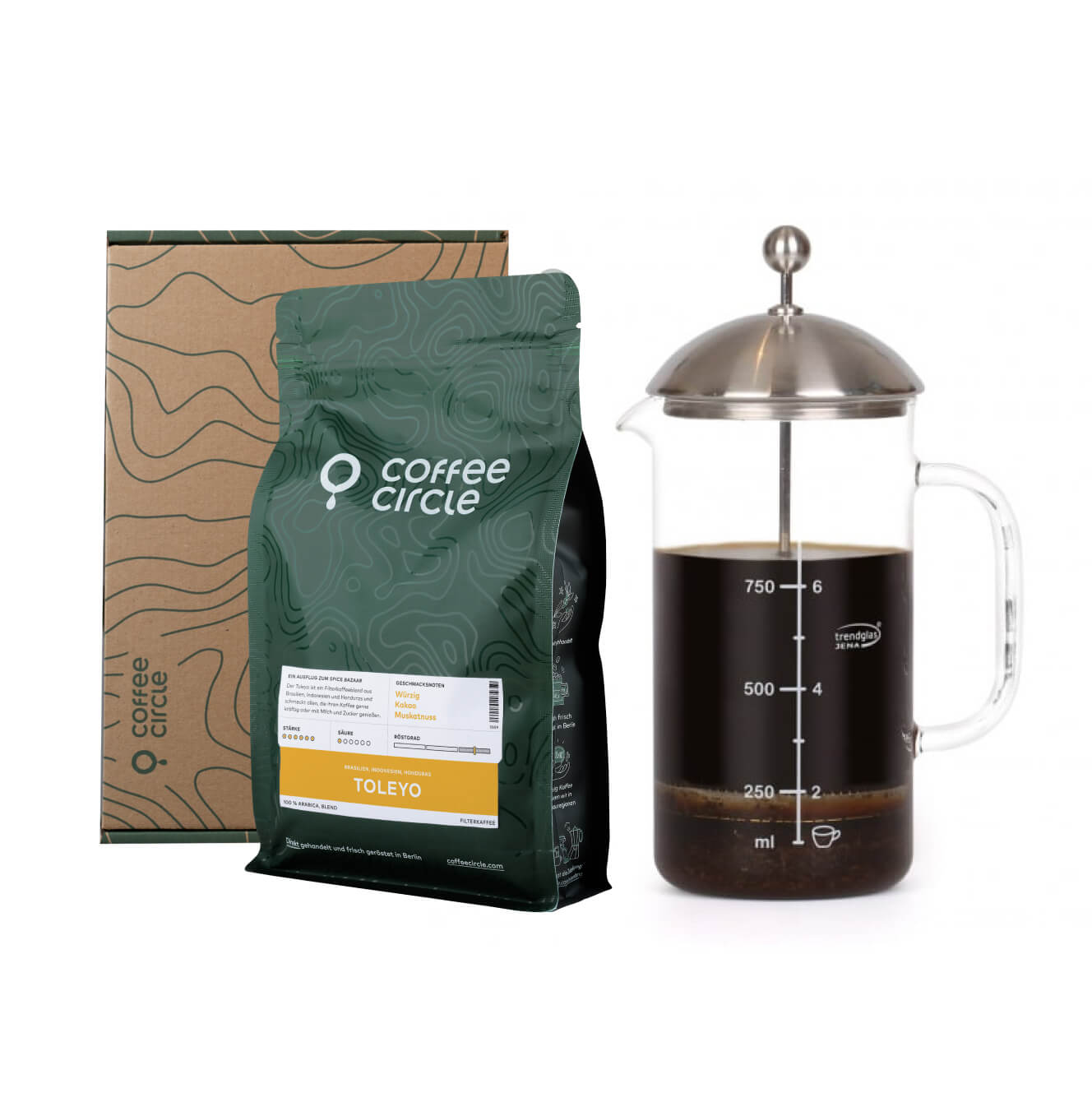 French Press & Kaffee im Geschenkset