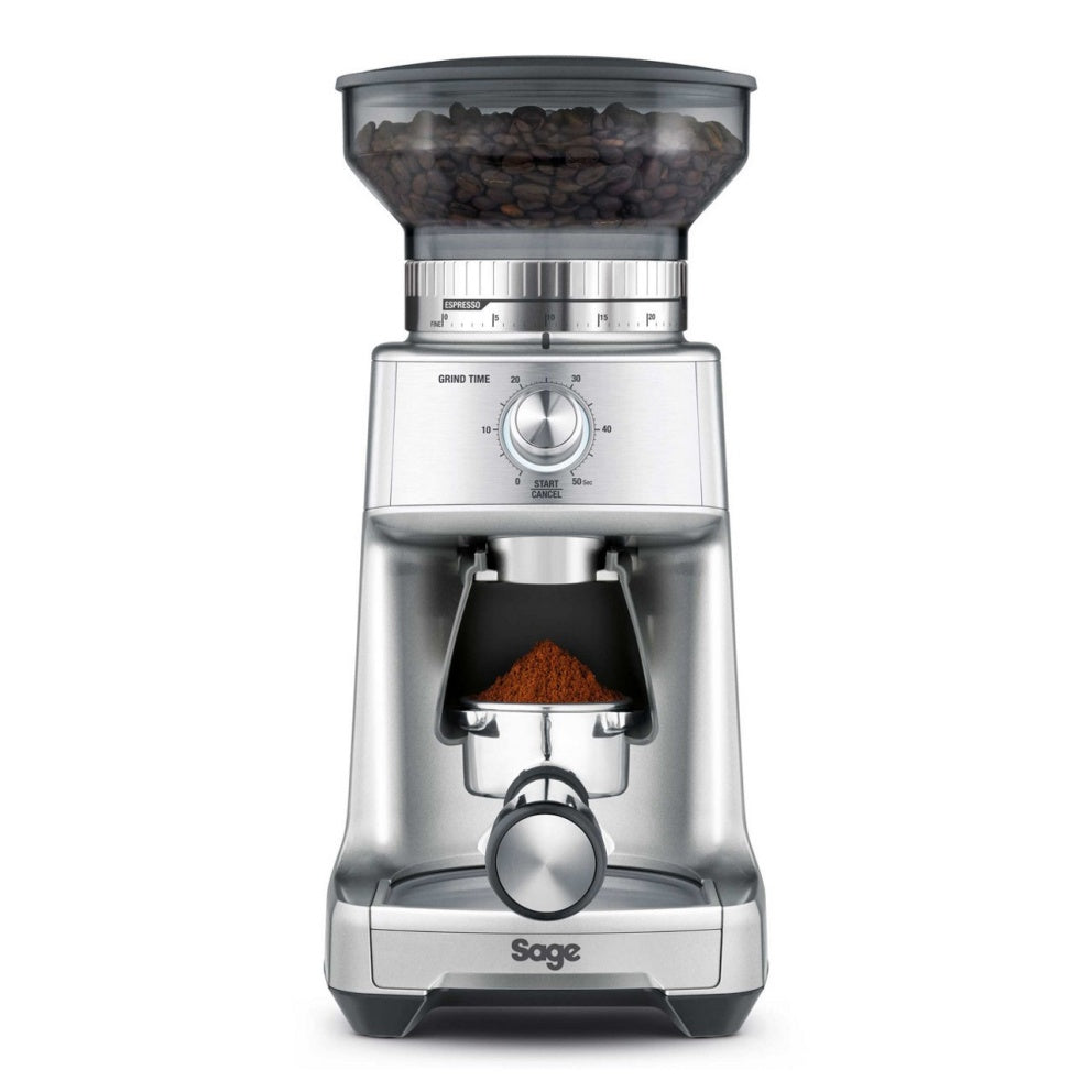 Sage The Dose Control Pro Espressomühle mit Edelstahl Kegelmahlwerk und 60 Mahlgrad-Einstellungen.