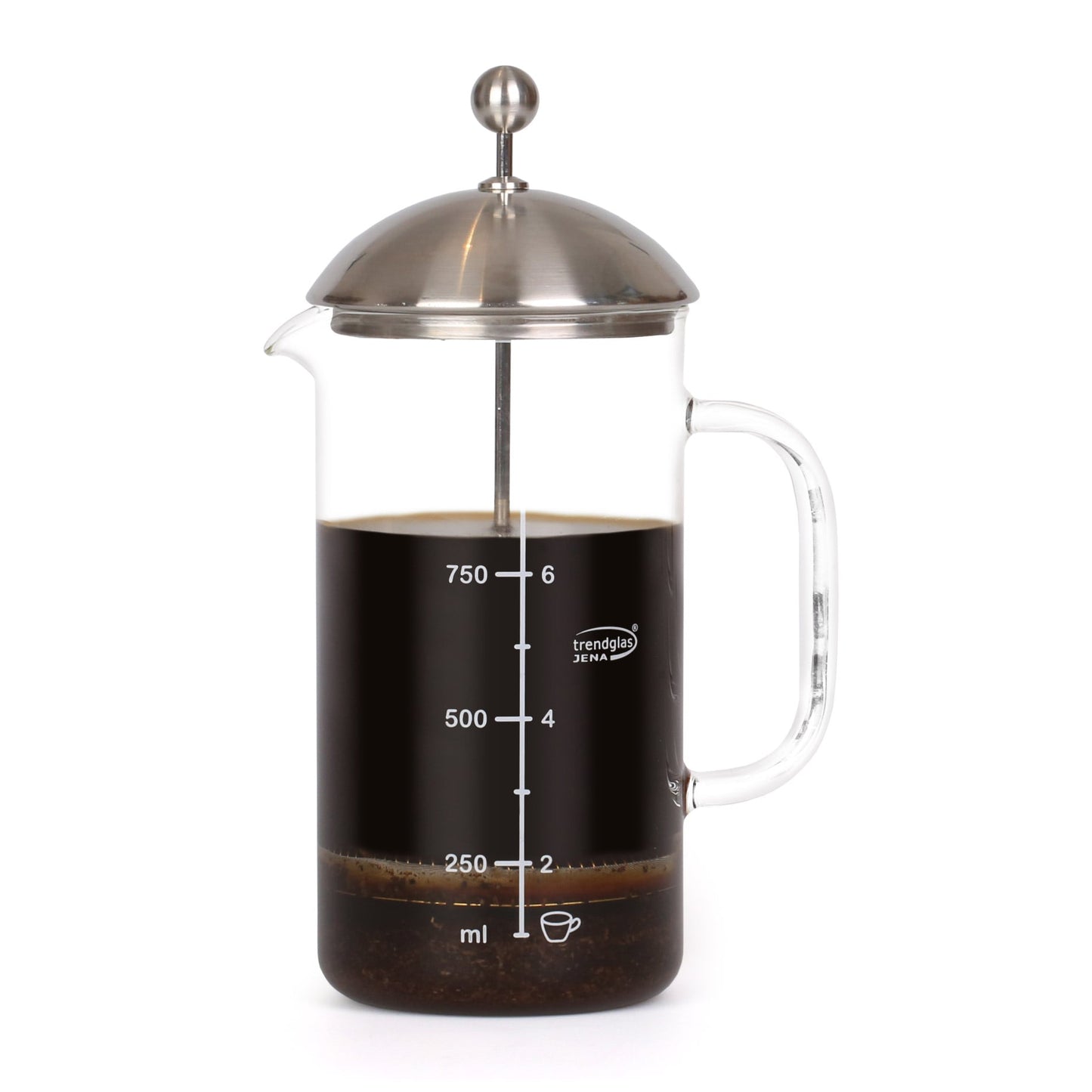 Trendglas Jena French Press - 8 Tassen aus Glas mit Edelstahldeckel für kräftigen Filterkaffeegenuss