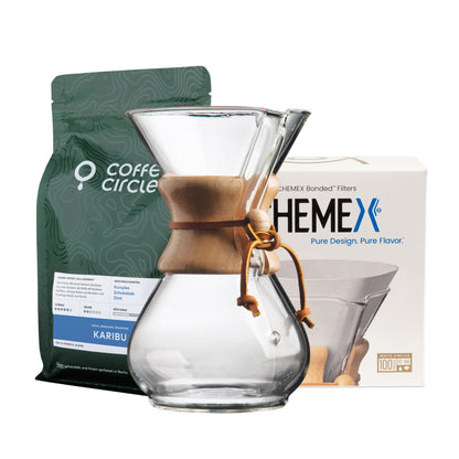 Chemex-Kaffeekaraffe & Kaffee im Set