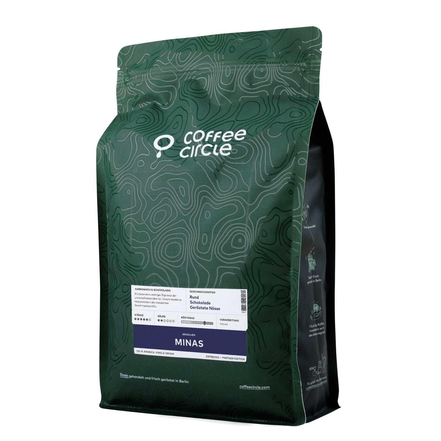 Espresso Minas Kaffeepackung von Coffee Circle, exklusiv für Gastronomie, bester Genuss im Café.